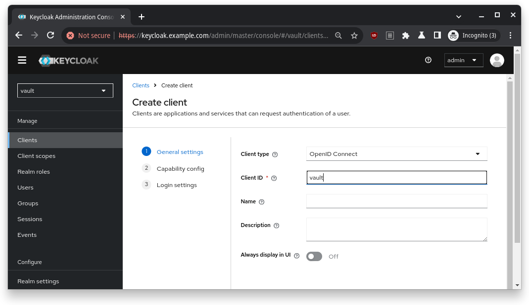 keycloak create client #2