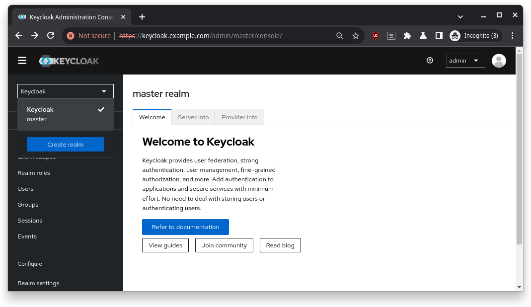 keycloak create realm #1