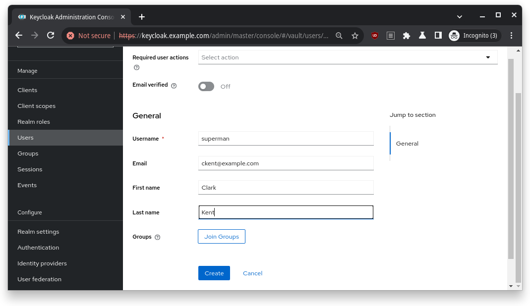 keycloak create user #2