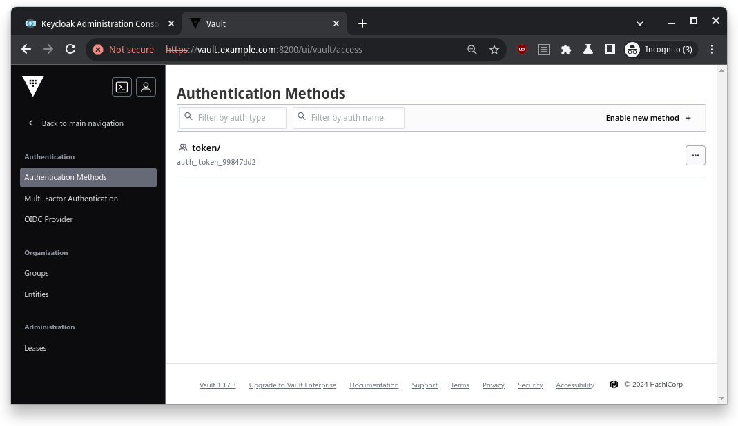 vault auth method